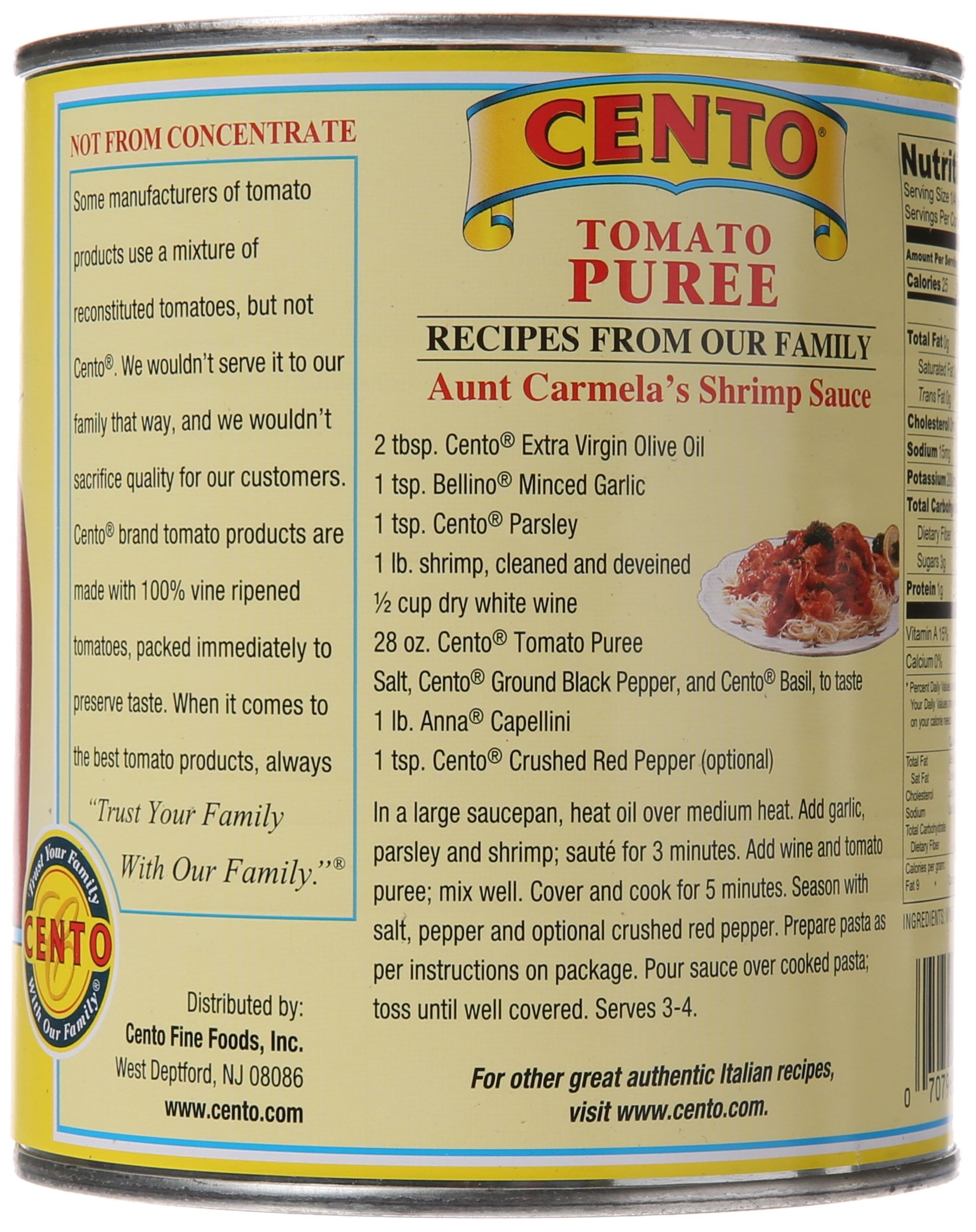 (Pack of 12) Cento Tomato Puree, 28 oz