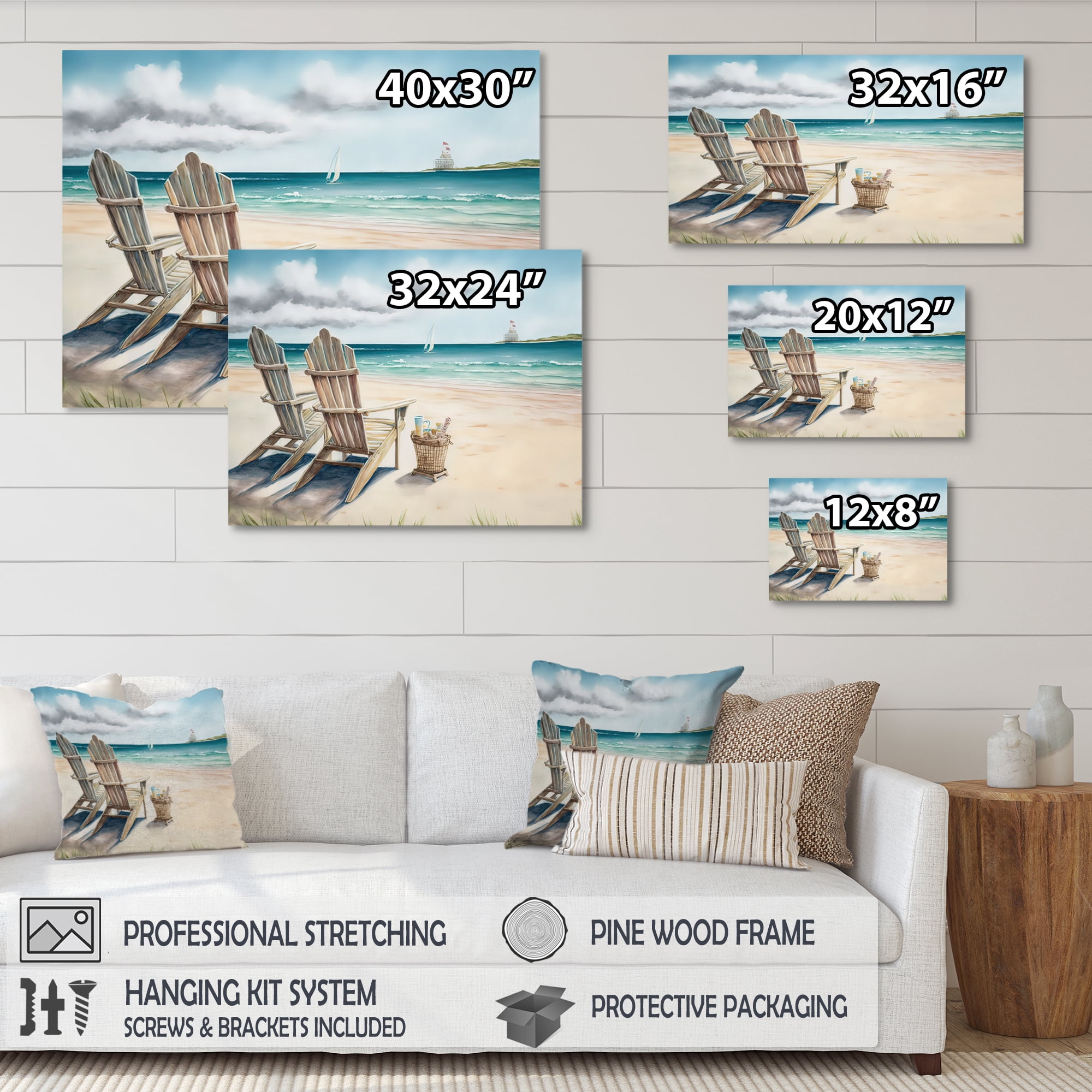 Designart Relax At The Beach IV Canvas Wall Art