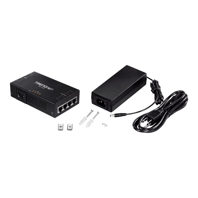 TRENDnet TPE-147GI - Injecteur PoE - AC 100-240 V - 65 Watt - Connecteurs de Sortie : 4 - Conforme TAA