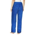thumbnail image 3 of Naloa Blue Glitter Print Women’s Ultra-Soft Comfy Pajama Lounge Pants with Pockets & Drawstring, 3 of 8
