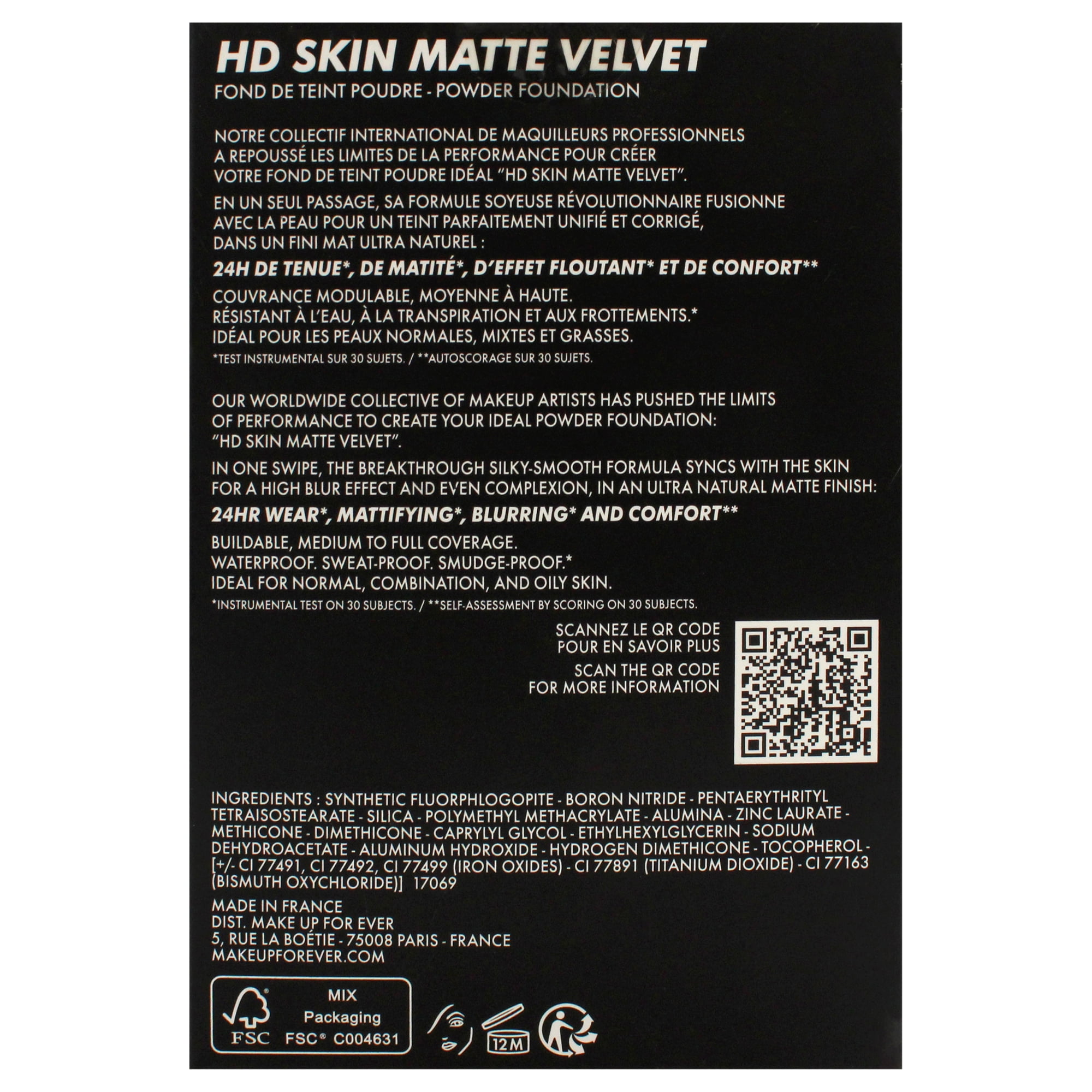HD Skin Matte Velvet Powder Foundation - 1N00 Alabaster by Make Up For Ever for Women - 0.38 oz Foundation