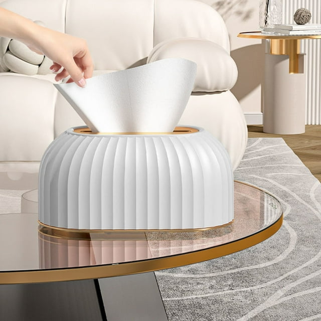 Chmadoxn Kitchen Gadgets, Kitchen Accessories, Automatic Lifting Tissue Box For Home Decor - Modern Sturdy PET/Plastic Tissue Container - For Living Room Bathroom And Office Modern Tissue Container
