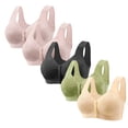 thumbnail image 1 of ylioge 5 Pack Womens Front Closure Bras Plus Size M-6XL Wirefree Push Up Bralettes Lightweight Multipack Adjustable Support Underwear Bra, 1 of 2