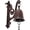 Brown, variant on Cast Iron Dinner Bell as Entry Door Bell, Outside Decor or Indoor Decoration Wall Antique Farm and Front Gate Bell, Shiney
