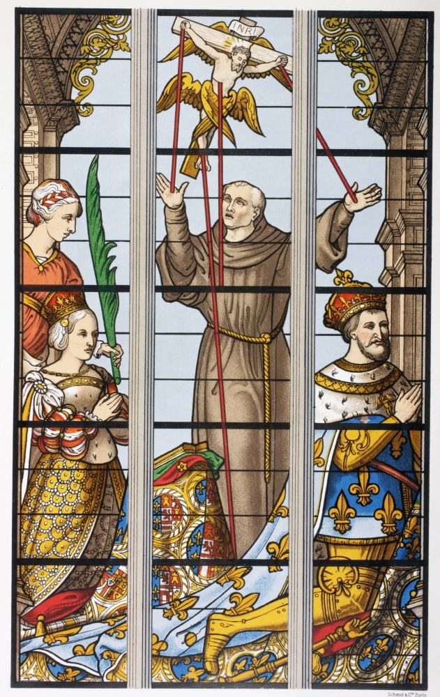 King Francois I Of France 1494 - 1547 And His Wife Eleonore Praying Detail Of A 16Th Century Stained Glass Window In Saint Gudule Church Brussels From Les Artes Au Moyen Age Published Paris 1873 Canva