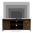 thumbnail image 4 of HOMCOM Table Télé Meuble Télé avec Rangement et Porte de Grange Brun, 4 of 10