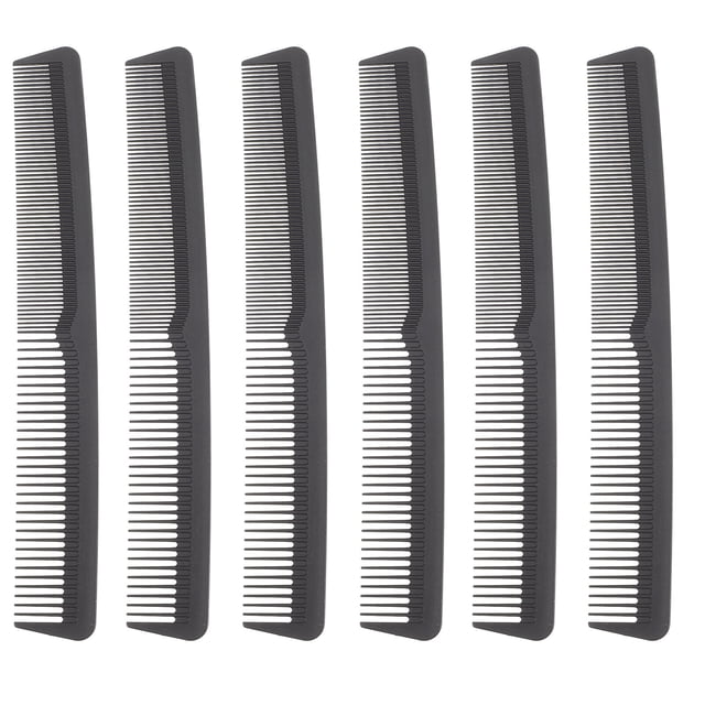 6pcs Double Tooth Combs Fine and Wide Tooth Combs Plastic Hair Combs for Men Women