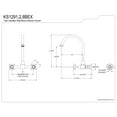 thumbnail image 2 of Kingston Brass KS1292BEX Essex Bridge Kitchen Faucet, Polished Brass, 2 of 4