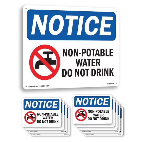 Non OSHA Notice Aluminum Sign 14 Inch x 10 Inch - 10 Pack