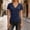 Navy, variant on Short Sleeve Shirts for Women V-Neck Solid Color Y2K Loose Basic Tops Casual Summer Spring Tee