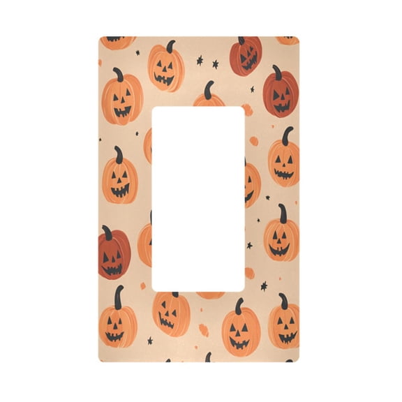 Yayeee Rocker Switch Wall Plate 1-Gang 4.6"x2.9" Home Decorative Outlet Cover, Colorful Halloween Pumpkin Pattern