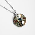 thumbnail image 4 of Woodpecker Glass Design Circular Pendant Necklace - Women's Fashion Jewelry, 4 of 5