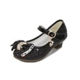 thumbnail image 1 of Zapatos de tacón alto de cuero para niñas de primavera y otoño, zapatos de lentejuelas y cristales, zapatos de baile con lazo para niñas pequeñas, 1 of 5