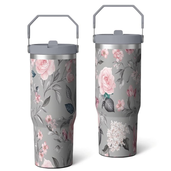 30 Oz Tumbler Oil Painting Tumbler with Lid and Straw, Birthday Gift Cup for Friend Women Men Coffee Travel Mug Thanksgiving Day Halloween Christmas Gift Water Bottle