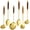 GOLD-6 Pieces, variant on Stainless Steel Kitchen Utensils Cooking Utensils With Wood Handle,Heat Resistant Kitchen Tool Set
