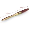 thumbnail image 2 of Pack of 2 Letter Opener Envelope Slitter for Letter Envelope Elegant Luxury Rosewood Handle Brass Blade Burgundy & Golden Color Comes with Complimentary Pen (Burgundy and Golden), 2 of 5