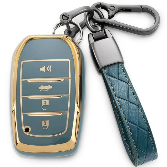 for Toyota Key Fob Cover,Leather Keychain Soft TPU Protection Key Case for 2019-2024 Venza,Grand Highlander Land Cruiser RAV4 Prime Fortuner Corolla Cross Hilux Smart Key 4 Buttons