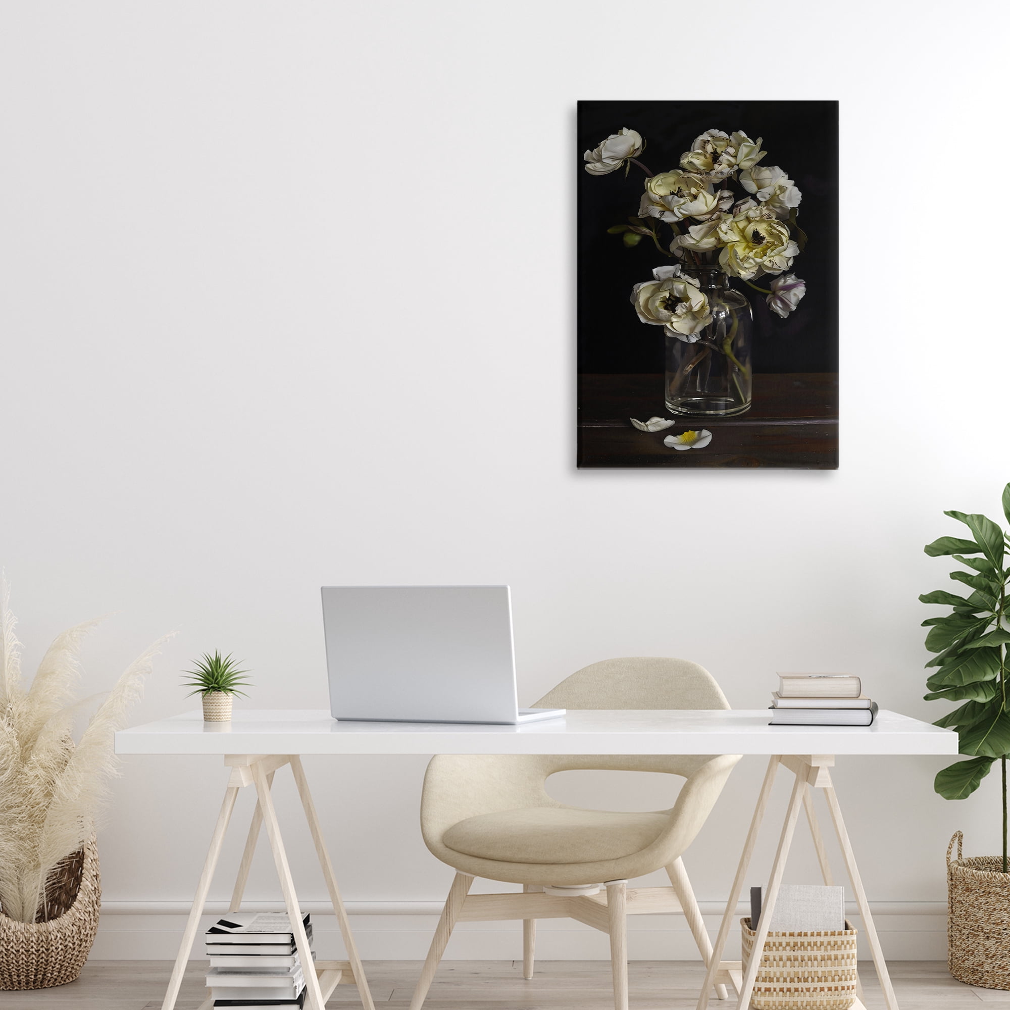 Stupell Industries Elegant Arrangement of Cream Blossoms Canvas Wall Art, design by Creative Studio