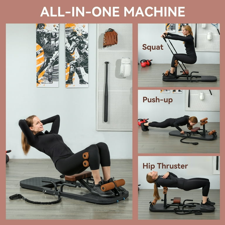 Soozier Foldable Sissy Squat Machine, Multipurpose Hip Thrust