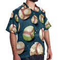 thumbnail image 2 of Baseball Men's Short Sleeve Beach Shirts Hawaiian Button Down Casual Summer Printed Unisex Top, 2 of 6