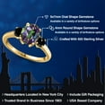 thumbnail image 2 of Gem Stone King 18K Yellow Gold Plated Silver Green Mystic Topaz and Black Diamond Engagement Ring for Women | 2.84 Cttw | Oval 9X7MM | Gemstone November Birthstone | Size 9, 2 of 6