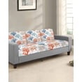 thumbnail image 2 of Multicolored Coral Sofa Couch Cushion Covers Washable, Removable Stretchable Sectional Couch Covers, Coastal Ocean Orange Blue Green Ombre Slipcovers for L & T Shape Sofa Protector S Size 3 pcs, 2 of 7