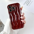thumbnail image 2 of Compatible with iPhone 14 Pro Phone Case Girls Cute Water Ripple Pattern Wavy Bezel Shock Absorbing Anti-Fall Slim TPU Phone Case for Women - Red Wine, 2 of 12