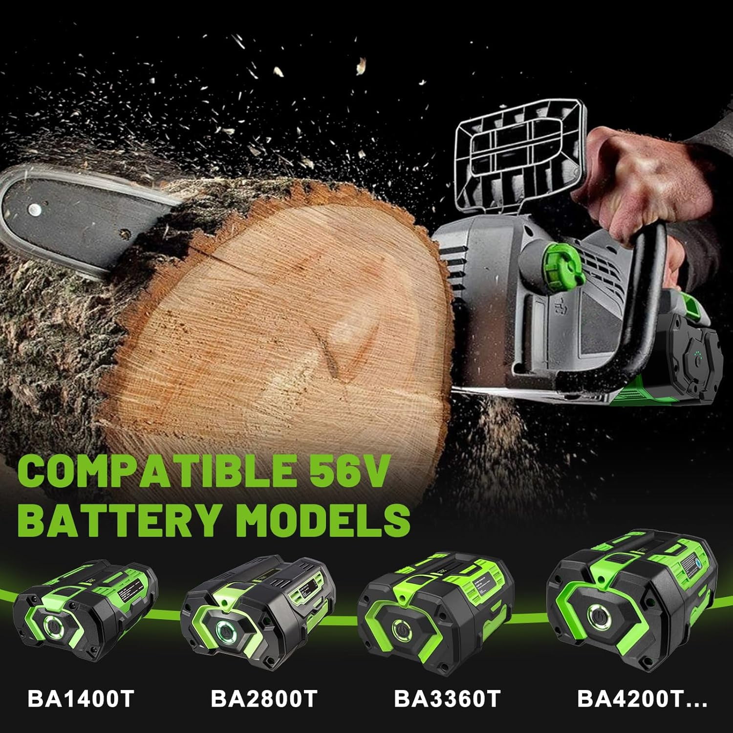 2Pack 56 Volt 10000mAh Lithium-ion Battery Replacement for EGO BA5600T BA1400T BA4200T BA2800 Compatible with EGO 56V LB STN CS HT LM ST PH ME Series Power Tools and Chargers