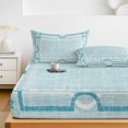 thumbnail image 6 of King Size Fitted Sheet Set - Mint Green Botanical 3 Piece Bedding Sets 16" Deep Pocket Fitted Sheet with 2 Pillowcases, Vintage Florals Geometric Minimalist Brushed Microfiber Hotel Luxury Bed Sheets, 6 of 9