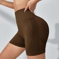 thumbnail image 4 of Gibobby Falda Shorts Mujer Ropa deportiva para mujer Pantalones deportivos para mujer Pantalones cortos deportivos Cintura ancha Pantalones cortos deportivos Pantalones de yog(Café, S), 4 of 5