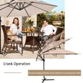 thumbnail image 3 of Dkelincs Offset Cantilever Umbrella 10 FT Patio Umbrella with Base & Stand Outdoor Umbrella with Crank & Cross Base for Garden, Deck, Backyard, Pool and Beach, Beige, 3 of 8