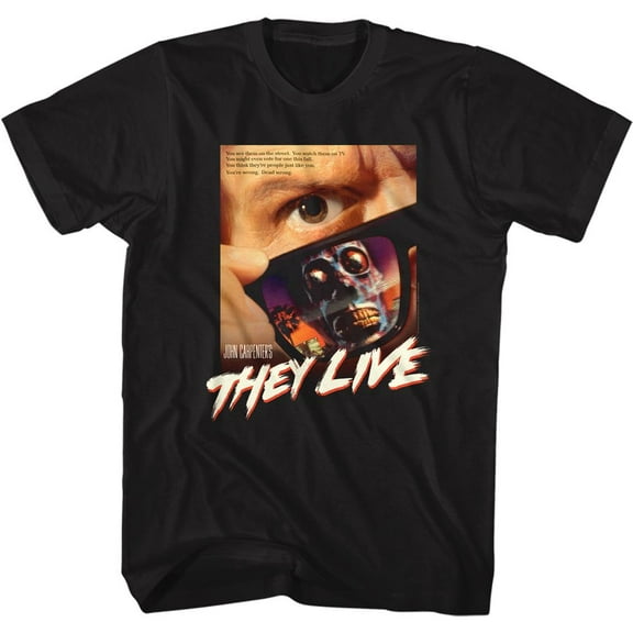 They Live Poster Black Adult T-Shirt Xlt