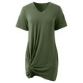 thumbnail image 5 of 2025 Nuevo vestido de playa de verano con cuello en V, manga corta y nudo lateral - Minivestido informal para mujer - Tallas S-XXL, 5 of 5