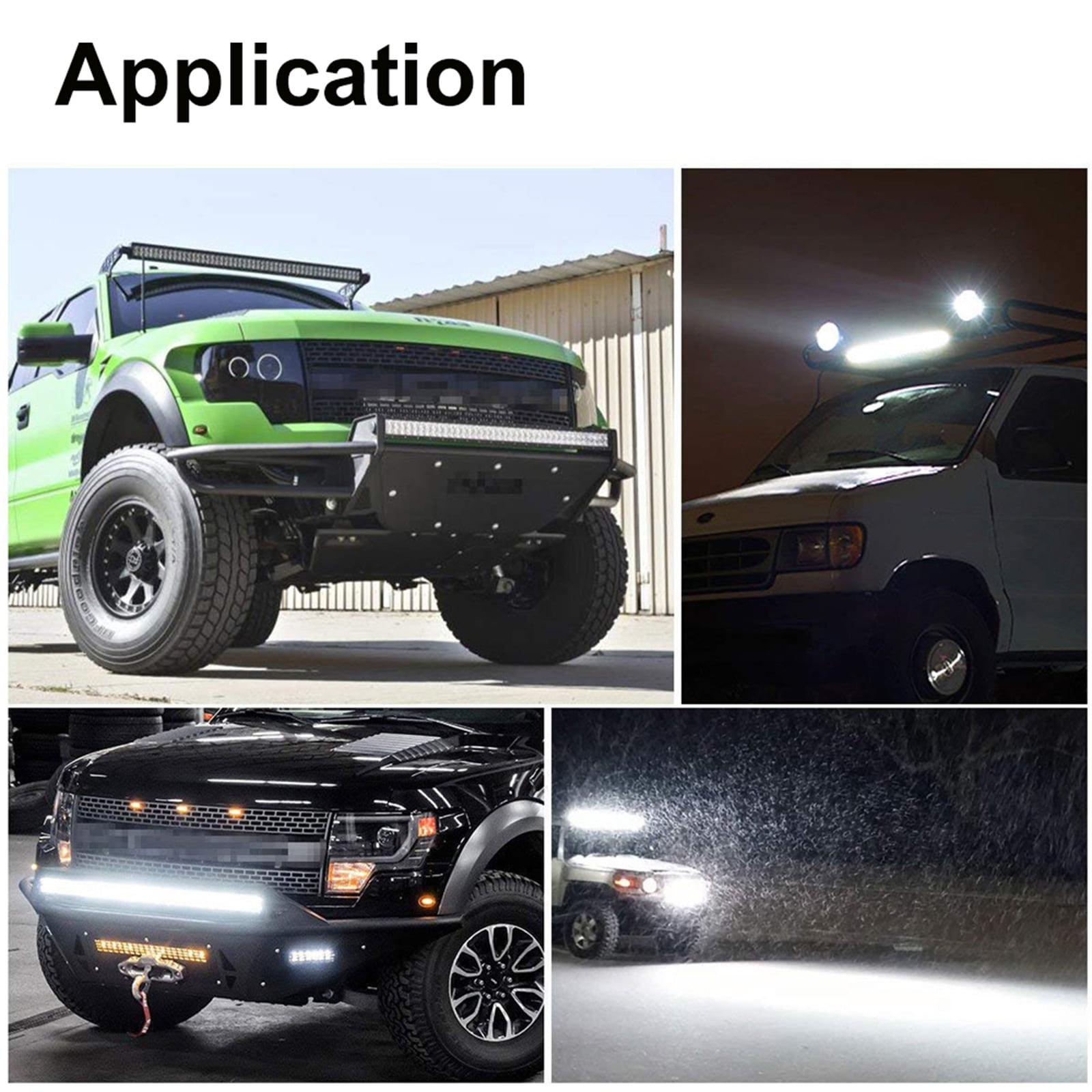 22inch Dual Row Spot LED Light Bar Off Road ATV Driving Light+4x 4 inch LED Pods Fog Lights Work Lights for Jeep Trucks Polaris ATV UTV Boat