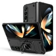 thumbnail image 4 of Elegant Choise Phone Case for Samsung Galaxy Z Fold 4 Shockproof Heavy Duty Protective Cover with Ring Stand, Black, 4 of 11