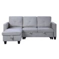 thumbnail image 2 of Han 83 Inch L Shape Sleeper Sectional Sofa, Reversible Chaise, Light Gray - Saltoro Sherpi, 2 of 5