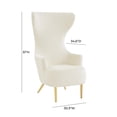 thumbnail image 6 of Pemberly Row Velvet Channel Tufted Wingback Chair in Cream Finish, 6 of 7