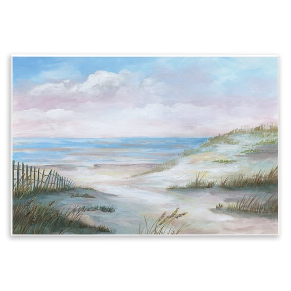 Stupell Industries Transitional Rolling Beach Sand Dunes Soft Pink Beach Sky Wall Plaque Art, 15 x 10, by Nan