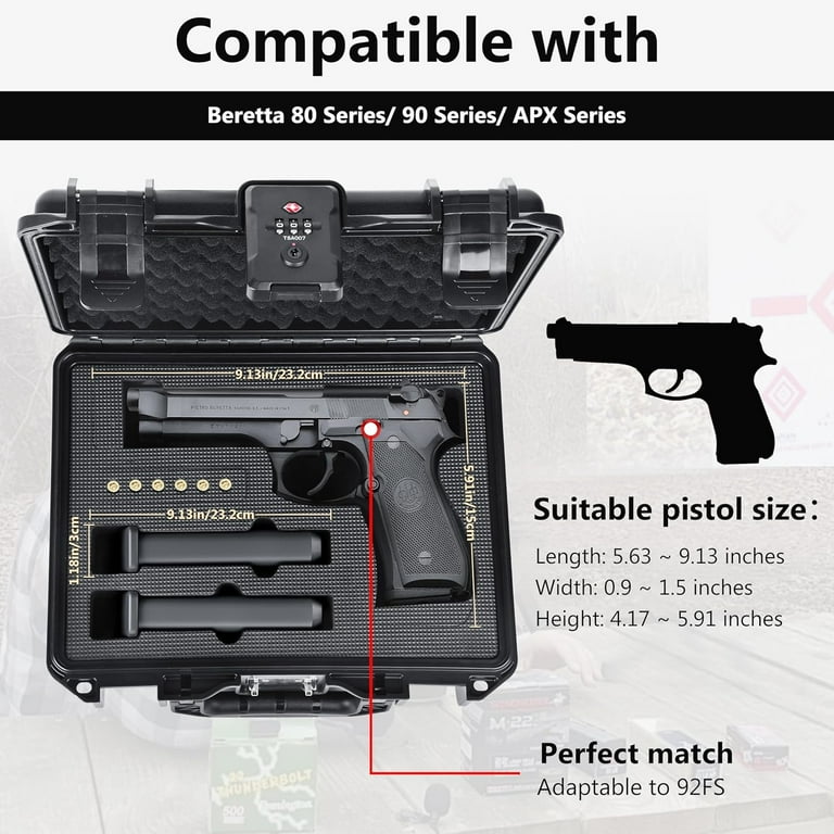 TSA Approved Firearm Travel Case for Beretta 92FS/M9/92A1/96A1