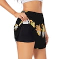 thumbnail image 1 of Balery Sunflower Gnomes 5 Pantalones cortos deportivos para mujer con forro y dos bolsillos, elásticos, para entrenamiento, gimnasio, yoga-Large, 1 of 7