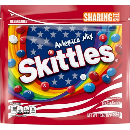 SKITTLES America Mix Red, White & Blue Patriotic Candy 15.6 oz. Sharing Size Bag