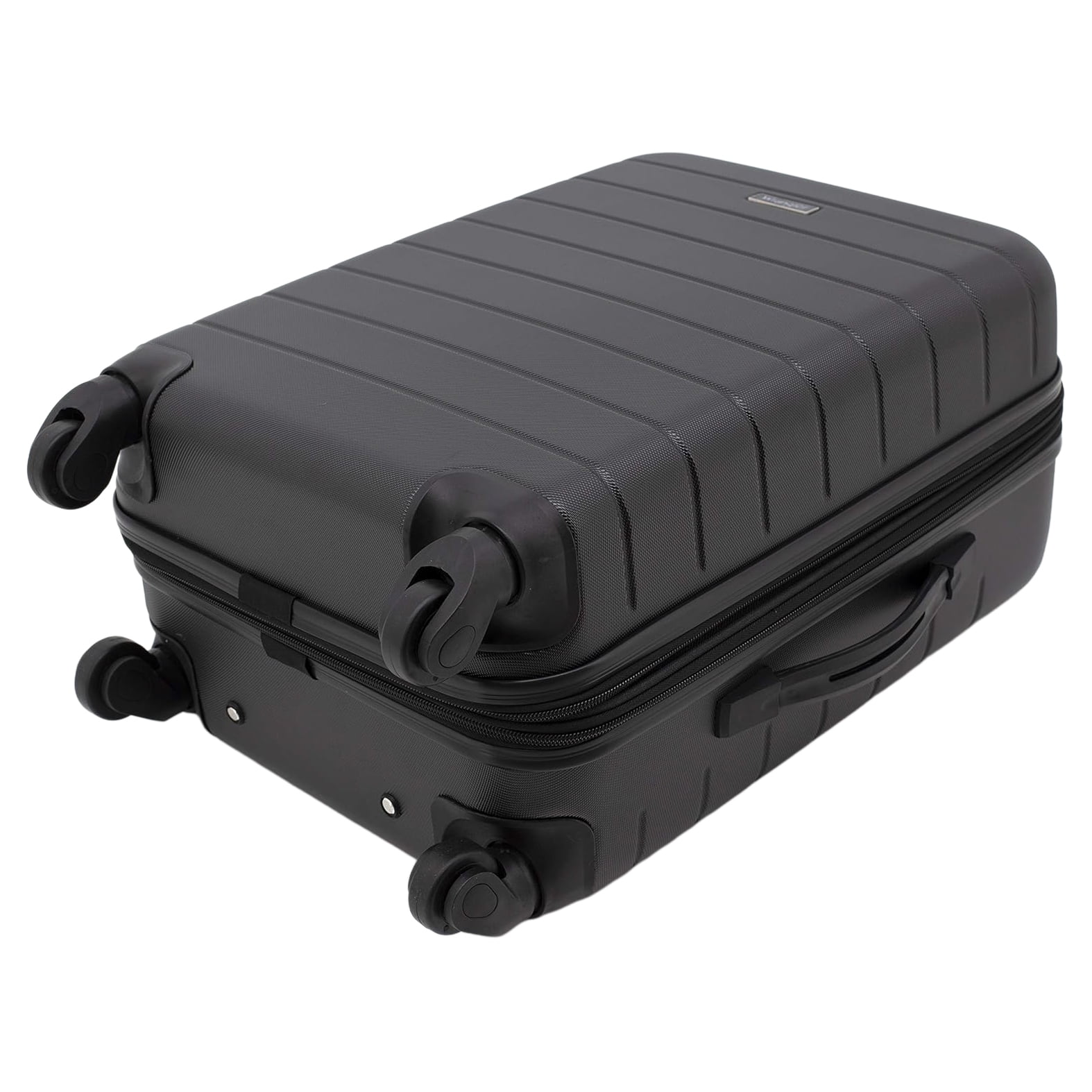 Wrangler Smart Luggage Set with Cup Holder and USB Port, Black, 20-Inch Carry-On
