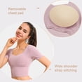 thumbnail image 6 of Joernso Yoga Tops Short Sleeve Breathable Nylon Bulid in Bra Workout Sport Shirts for Women, 6 of 8
