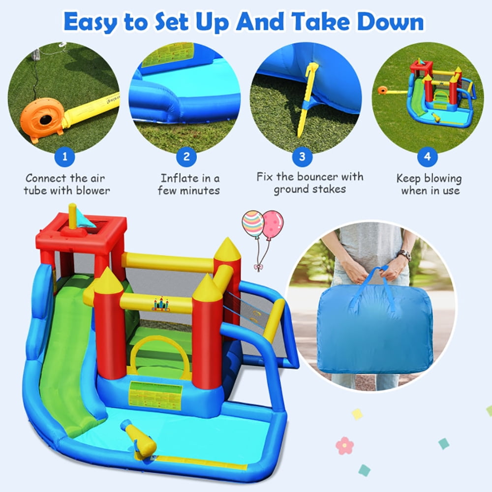 Aimee Lii Inflatable Bounce House Splash Pool with Water Climb Slide Blower included, Bounce House Water Slide for Kids 5-10 Aimee Lii Inflatable Bounce House Splash Pool with Water Climb Slide Blower included, Bounce House Water Slide for Kids 5-10
