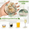 thumbnail image 6 of 6 Pcs Drink Coasters with Holder 3.94in Woven Coasters for Drinks Watercolor Adorable Bunny Coaster Set for Protection Table, 6 of 7