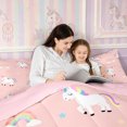 thumbnail image 4 of Manfei Cute Rainbow Unicorn Full Size Comforter Sets 3-Piece,Cartoon Starry Sky Bedding Comforter Set,1 Comforter and 2 Pillowcases,Reversible, 4 of 6