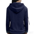 thumbnail image 4 of Women Denim Collar Patchwork Long Sleeve Pullover Top V Neck Long Sleeve Shirts Patchwork Sweatshirt Vintage Printed Sweatshirts Casual Jean Tops, 4 of 5