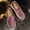 Pink, variant on Womens Platform Rhinestones Glitter Fashion Sneakers Comfortable Slip On Flat Loafers Walking Wedding Dress Casual Shoes