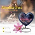 thumbnail image 5 of Funeral Navy Forest Urns For Human Ashes Adult Women - Large Burial Urn For Human Ashes Adult Men - Memorial Handcrafted Gift For Decorative - 10Inch And 200Lbs Include Velvet Bag, 5 of 5