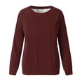 thumbnail image 5 of Craaazy Trendy Womens Crewneck Sweatshirt Solid Color Raglan Sleeve Casual Fashion Top for Everyday Outings Gifts, 5 of 5